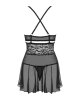 Obsessive koszulka nocna 838-BAB-1 babydoll i stringi czarna L/XL